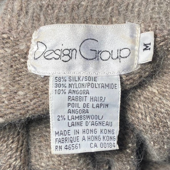 Design Group Sweater Silk Angora Rabbit Hair Lambs Wool Blend Gray Turtle Neck - Picture 7 of 7